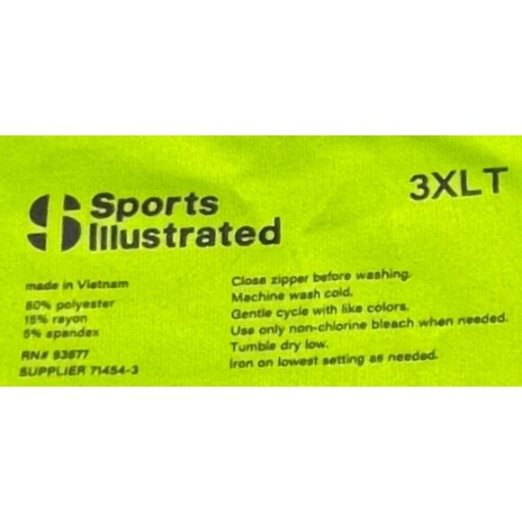 New! Sports Illustrated 3XLT Neon Green Pocket Tee Mens Short Sleeve - Picture 3 of 3
